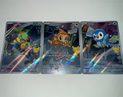 Pokemon First Partner Illustration Collection Series 1 Turtwig Chimchar Piplup - Image 1