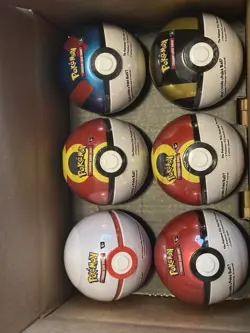 Pokemon TCG 6-pack Pokeball Tins Sealed- 3 Booster Packs Per Ball 18 Total Packs - Image 1