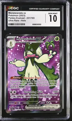 Meowscarada ex CGC GEM MINT 10 Paldea Evolved 231/193 Ultra Rare Pokemon 2023 - Image 1