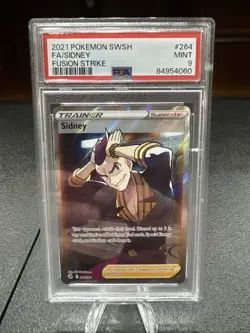PSA 9 Sidney 264/264 Fusion Strike Full Art Ultra Rare Holo Pokemon - Image 1