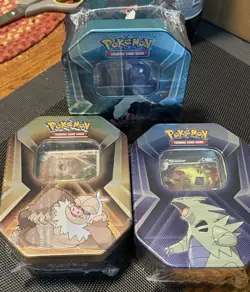 Triple Whammy Tin Set Pokemon Full Set Of 3 - Slakoth, Darkrai, Tyranitar - 2024 - Image 1