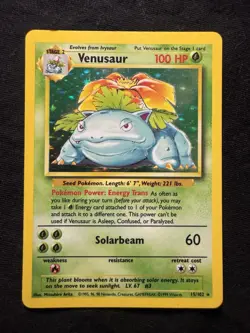 Pokemon Venusaur Holo Rare Base Set 15/102 English Wizards 1999-2000 - Image 1