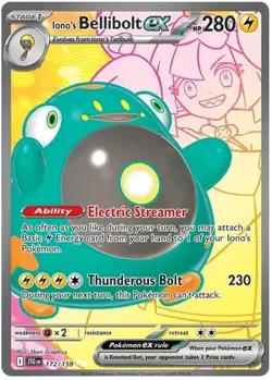 Pokemon TCG Ionos Bellibolt Ex Journey Together Full Art English 172/159 NM - Image 1