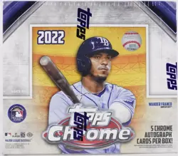 2022 Topps Chrome Baseball HTA Jumbo Hobby Box - Factory Sealed 5 Autos per Box - Image 1