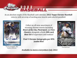 2022 Topps Chrome Baseball HTA Jumbo Hobby Box - Factory Sealed 5 Autos per Box - Image 2