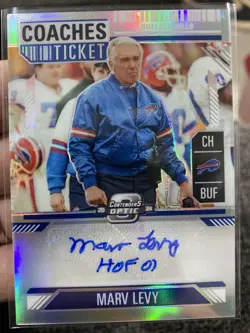 Marv Levy #CTA-MLY 2024 Panini Contenders Optic Coaches Ticket Auto Bills HOF 🔥 - Image 1