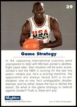 1992 SkyBox USA #39 Michael Jordan E1 - Image 2