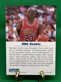 1992 SKYBOX USA #38 MICHAEL JORDAN / NBA ROOKIE ! - Image 4