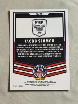 2026 Panini Prizm Stars & Stripes Snakeskin Jacob Seamon SSP #199 USA - Image 2