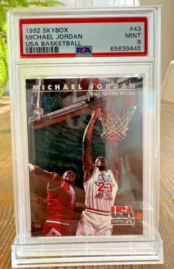 1992 Skybox #43 Michael Jordan USA Basketball PSA 9 Mint New Slab - Image 1