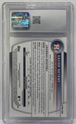 2025 Bowman Draft Xavier Neyens Chrome Auto HTA Choice Refractor 1st /150 CGC 10 - Image 2