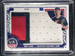 Ager, Matt - 2024 USA Baseball Stars & Stripes - Swatch - 13/23 - Image 1