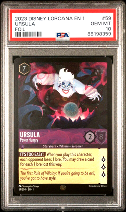 Ursula Power Hungry FOIL #59 PSA 10 GEM MINT - 2023 Disney Lorcana - Image 1