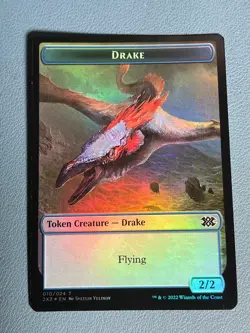 MTG Drake // Aven Initiate Double-sided Token Foil Double Masters 2x2 NM - Image 1