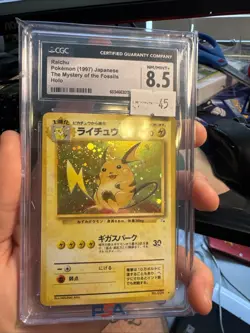 SWIRL Pokemon Japanese TCG Raichu Holo - The Mystery of the Fossils - CGC 8.5 - Image 1