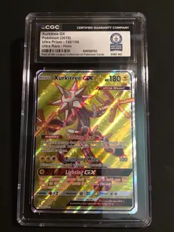2018 POKEMON SUN & MOON ULTRA PRISM #142 FULL ART/XURKITREE GX CGC World Record - Image 1