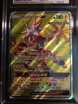 2018 POKEMON SUN & MOON ULTRA PRISM #142 FULL ART/XURKITREE GX CGC World Record - Image 2