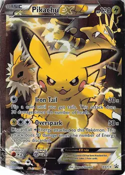 Pikachu EX - XY124 XY124 Holo Promo XY Promo Pokemon Damaged - Image 1