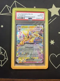 Pokemon Prismatic Evolutions Jolteon ex 030/131 Surprise Box Stamped PSA 10 - Image 1