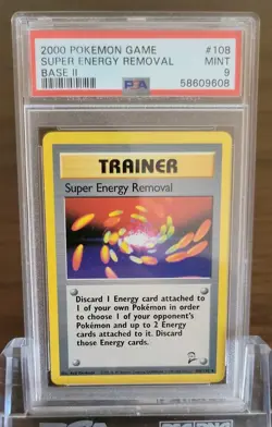 PSA 9 MINT Super Energy Removal 108/130 RARE Base Set 2 Pokemon Card - Image 1