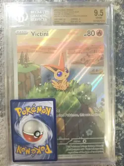 POKEMON BLACK STAR PROMO SVP 208 VICTINI JUMBO BGS 9.5 GEM MINT PSA 10 OVERSIZED - Image 1