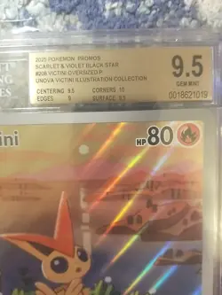 POKEMON BLACK STAR PROMO SVP 208 VICTINI JUMBO BGS 9.5 GEM MINT PSA 10 OVERSIZED - Image 2