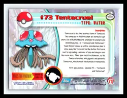 💥 TENTACRUEL 1999 Topps Pokemon TV Non Holo Animation 1st Series Blue Logo # 73 - Image 2
