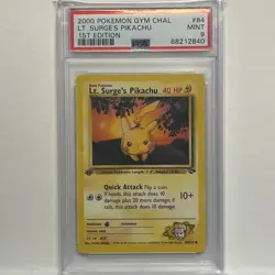 2000 POKEMON GYM CHALLENGE 1ST EDITION #84 LT. SURGE'S PIKACHU PSA 9 - Image 1