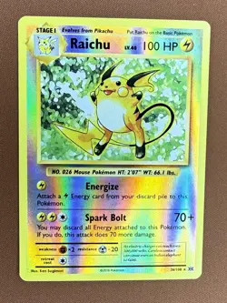 Pokemon Raichu Evolutions 36/108 Reverse Holo Rare English 2016 - Image 1
