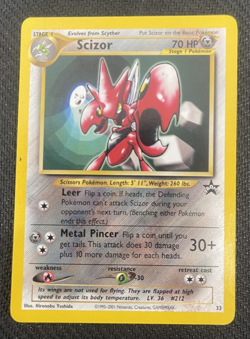 2000 POKEMON SCIZOR #33 BLACK STAR PROMO - Image 1