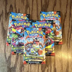 Pokemon TCG Mega Evolution Booster Packs (5 Sealed Pack Lot) - Image 1