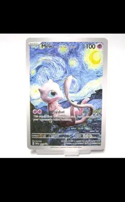 Pokemon Mew Starry Night Van Gogh Beautiful Moon ACG Star Trading Card NM - Image 1