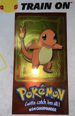 Topps Pokemon Charmander 4 Of 5 Tv Animation Jumbo Holo - Image 1