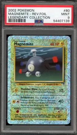 Pokemon Magnemite Legendary Coll. Reverse Holo #80 PSA 9 Mint - Image 1