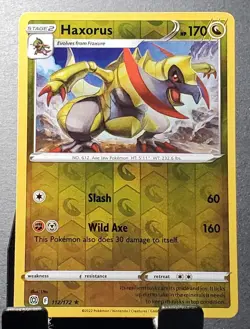 2022 Pokemon 112/172 HAXORUS Reverse Holo Brilliant Stars pack fresh✨NM/MT - Image 1