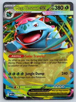 Mega Venusaur ex 003/132 Mega Evolution Double Rare Pokemon NM - Image 1