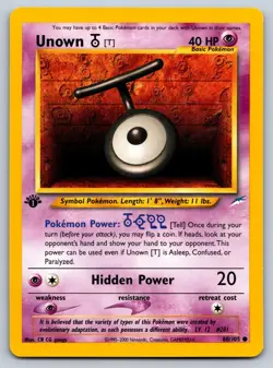 Unown [T] 88/105 Neo Destiny 1st Edition Pokemon NM - Image 1