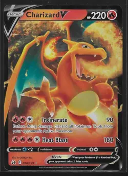 2023 Pokemon TCG - Crown Zenith - Charizard V - 18/159 - NM - Image 1