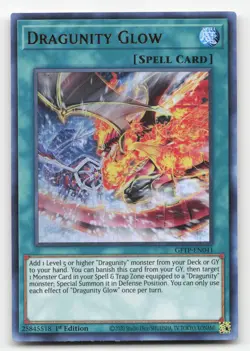 Yugioh Dragunity Glow GFTP-EN041 Ultra Rare 1st Edition NM - Image 1