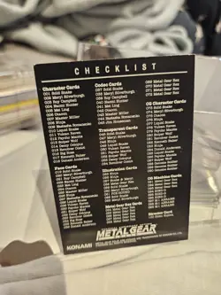 Checklist Metal Gear Solid Trading card KONAMI Rare Excellent Condition - Image 3
