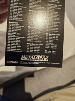 Checklist Metal Gear Solid Trading card KONAMI Rare Excellent Condition - Image 4
