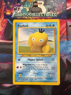 Pokemon TCG Psyduck Neo Destiny Card 79/105 Regular Common Yuka Morii NM- - Image 1