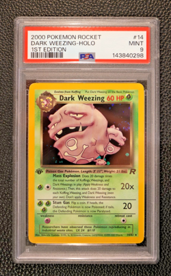2000 POKEMON ROCKET 1ST ED #14 DARK WEEZING-HOLO PSA 9 - Image 1