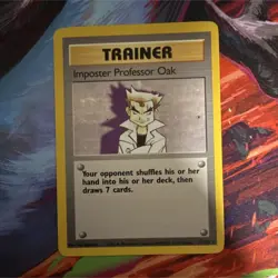 Pokemon TCG Imposter Professor Oak Base Set 73/102 Uncommon Trainer Regular LP - Image 1