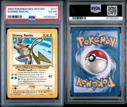2002 Pokemon Shining Raichu 111/105 Neo Destiny Secret Rare PSA 4 - Image 3