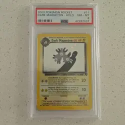 Pokemon Dark Magneton Team Rocket Holo Rare PSA 8 11/82 2000 English Unlimited - Image 1