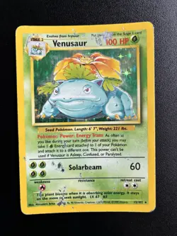 Pokemon TCG Venusaur Base set 15/102 Holo Unlimited Rare - Heavy Played - Image 1