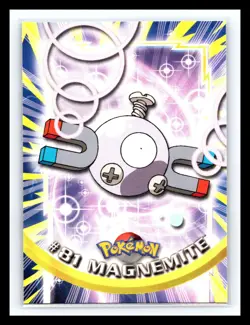 💥 MAGNEMITE 1999 Topps Pokemon TV Non Holo Animation 1st Series Blue Logo # 81 - Image 1