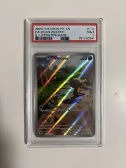 2025 POKEMON PFL EN-PHANTASMAL FLAMES 102 PALDEAN WOOPER ILLUSTRATION RARE PSA 9 - Image 1