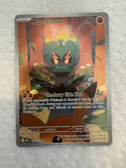 Marshadow 146/132 Me01: Mega Evolution Holo Illustration Rare NM (Hiding Pika) - Image 1